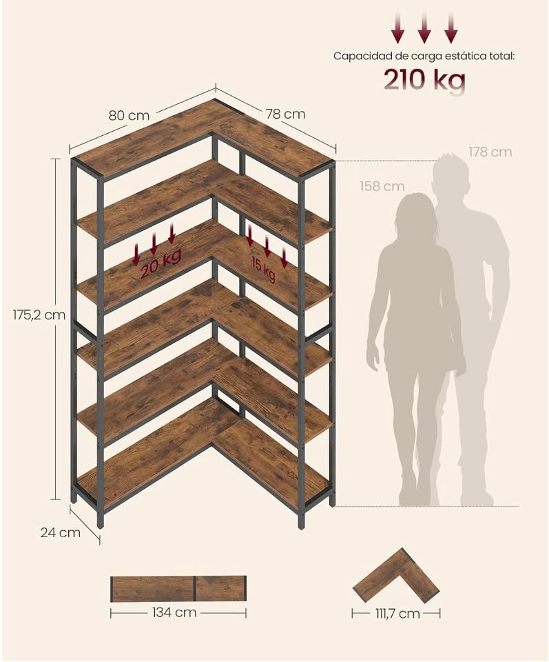 6-Tier Corner Bookshelf / Storage Shelf — thumbnail 3
