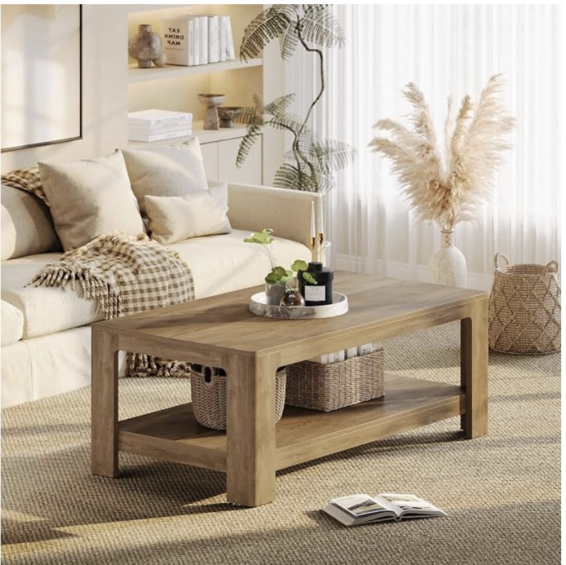 Tribesigns 47.2" Coffee Table in Rustic Brown — thumbnail 3