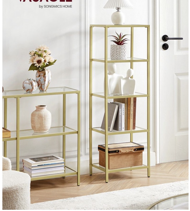 5-Tier Glass Display Shelf – Gold — thumbnail 2